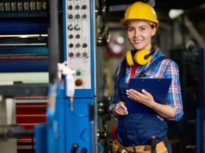 Warehouse Employee Posing for Photography